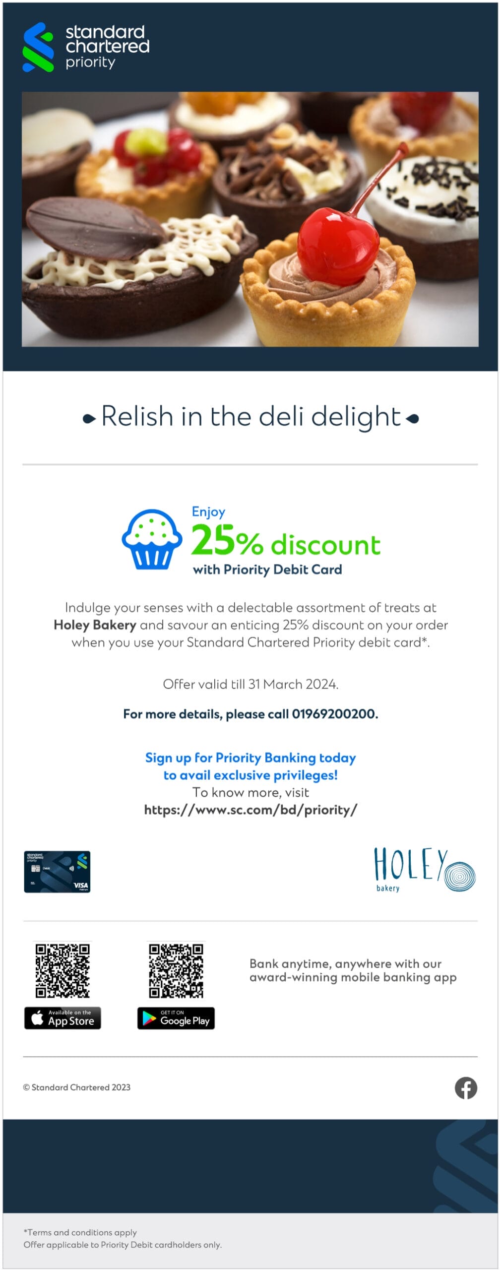 Standard Chartered Bank offer 25 discount at Holey Bakery (January 2024)